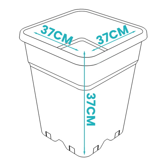 Premium 30L Square Horticulture Grow Pots – 26cm Top – 20 Pack