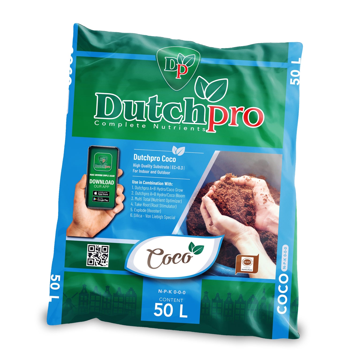 Dutchpro Coco Mix Premium Organic RHP Certified Plant Growing Substrate 50L