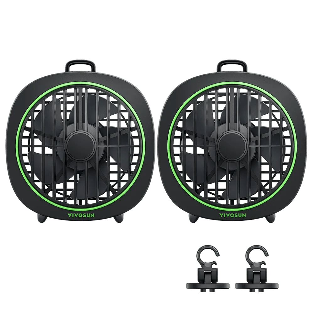 VIVOSUN AeroWave D4 4-inch USB Clip Fan Twin Pack Black for Grow Tents
