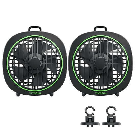 VIVOSUN AeroWave D4 4-inch USB Clip Fan Twin Pack Black for Grow Tents