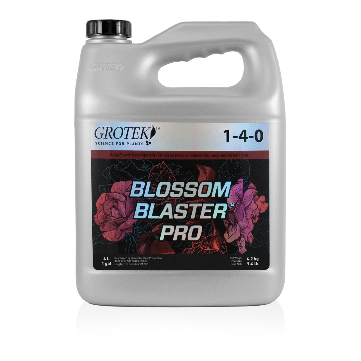Grotek Blossom Blaster Pro 4L Liquid Plant Bloom Enhancer for Profuse Flowers