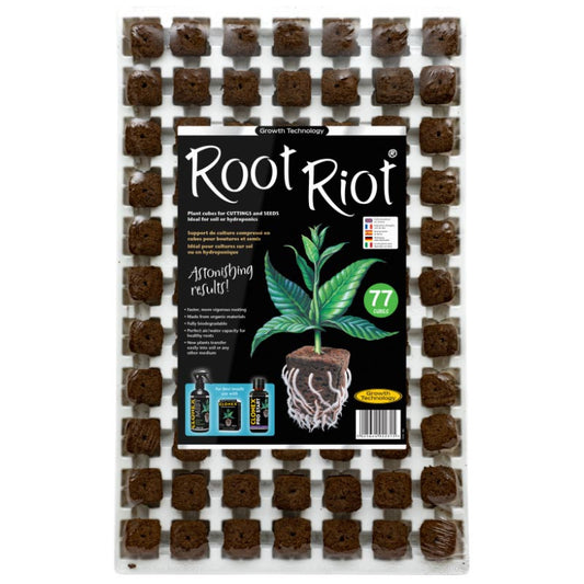Root Riot 77 Cell Organic Peat Propagation Cubes Tray | Vigorous Rooting