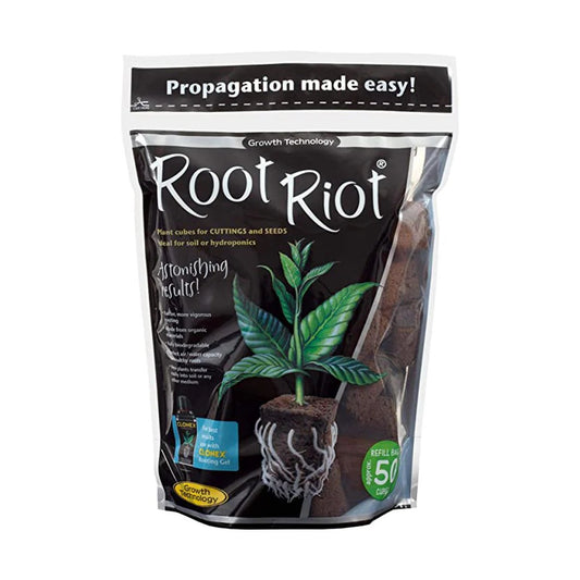Growth Technology Root Riot Organic Plant Starter Cubes 50 Pack for Cuttings & Seeds