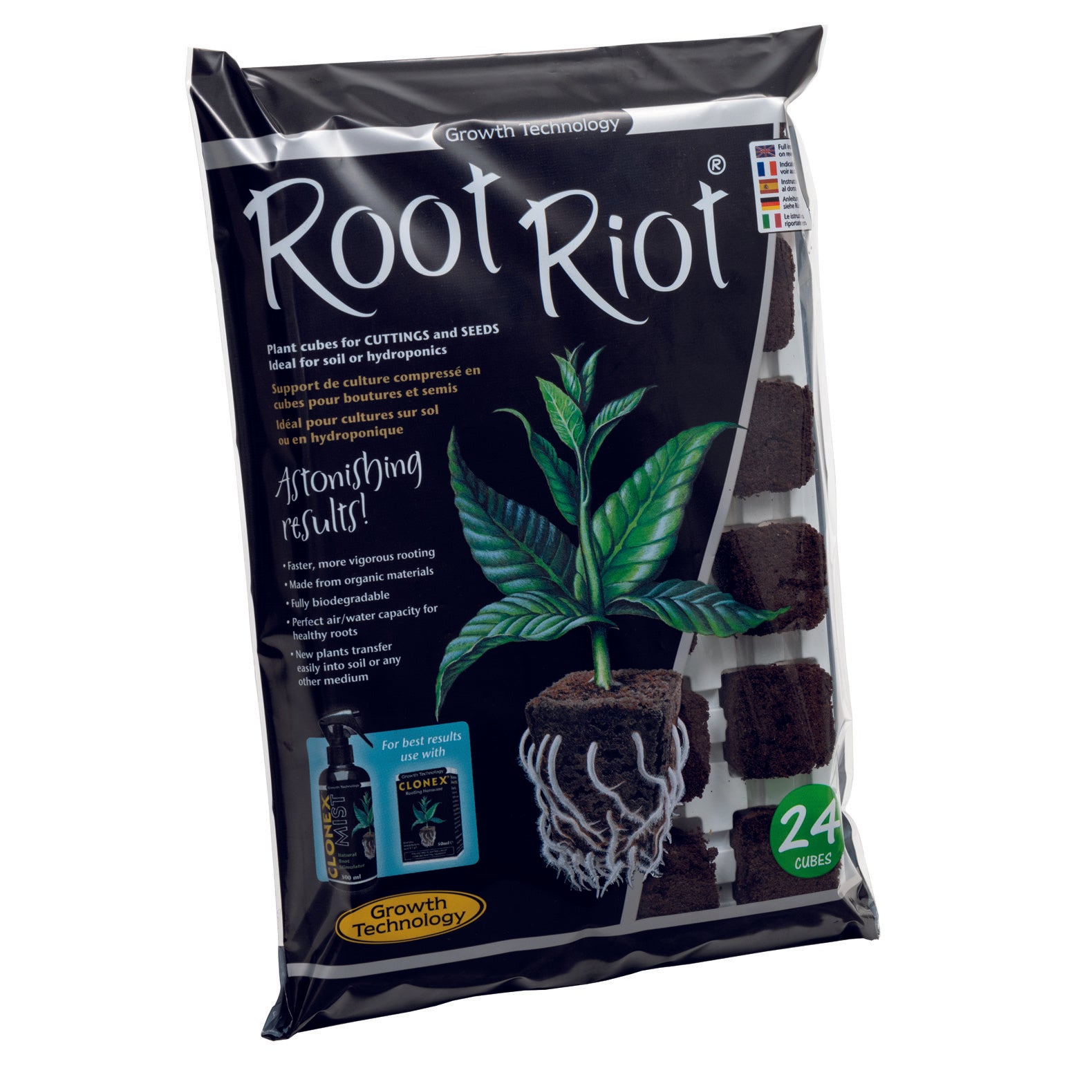 Root Riot 24-Cell Organic Plant Starter Cubes for Rapid Root Development