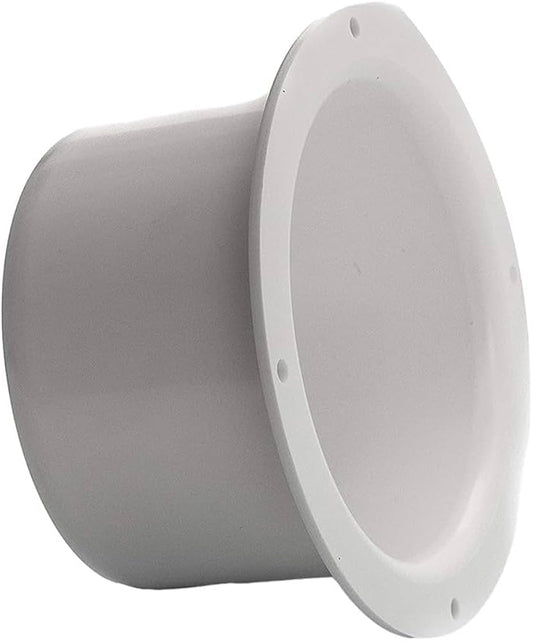 Durable 125mm (5 Inch) Round Plastic Ducting Wall Flange Spigot Connector