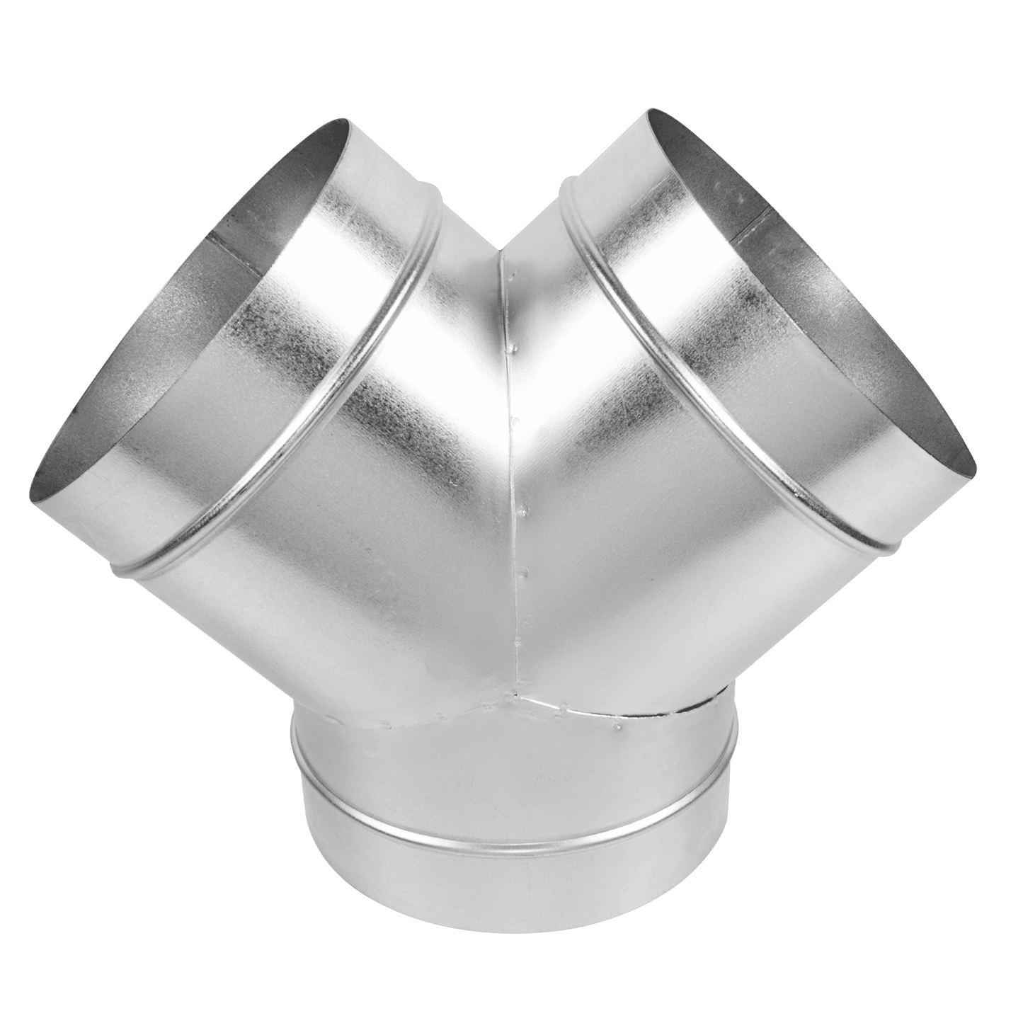 Durable 100mm Galvanised Steel Y-Piece Ducting Connector for Airflow Systems