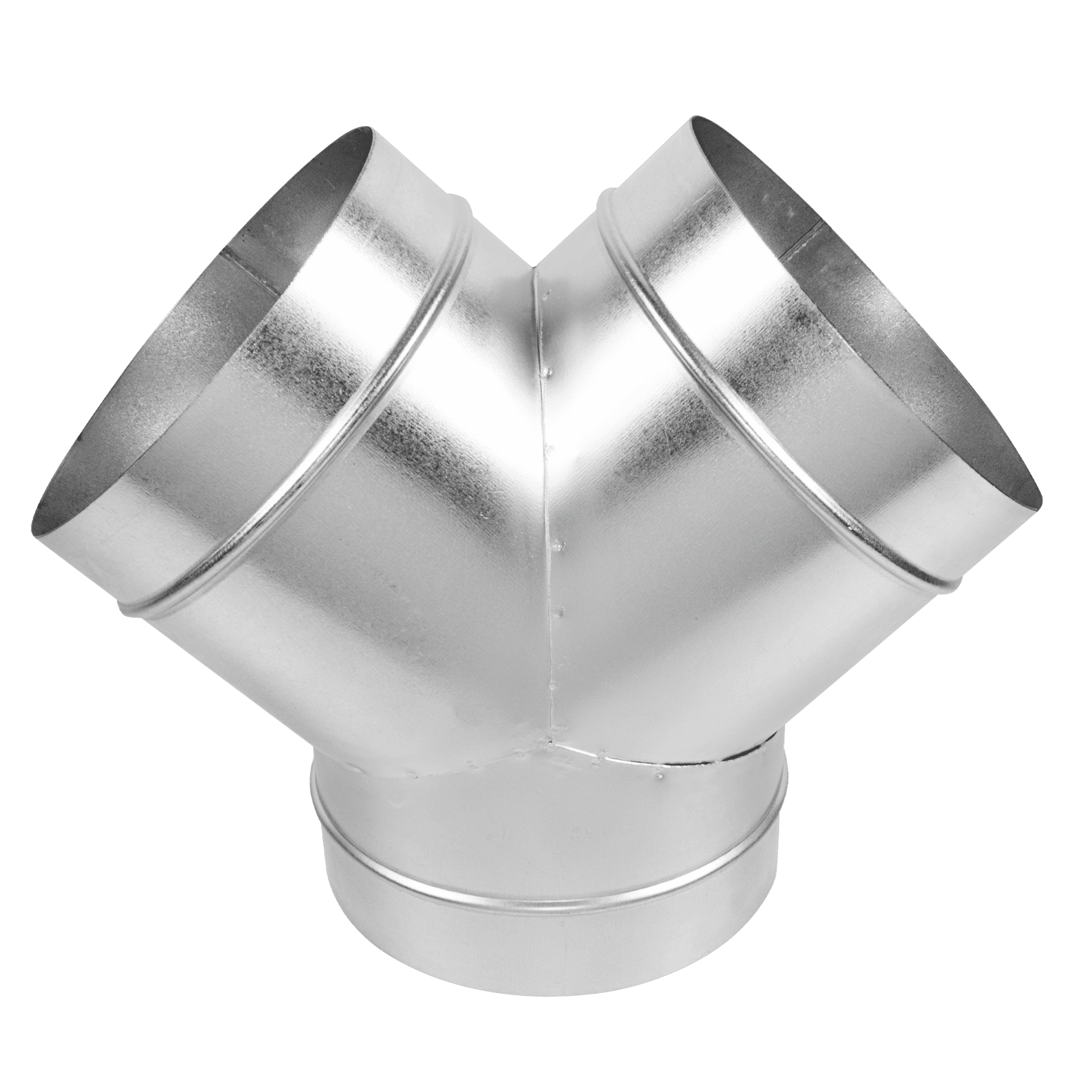 Durable 100mm Galvanised Steel Y-Piece Ducting Connector for Airflow Systems