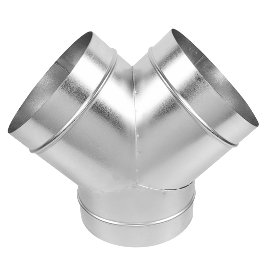 Durable 100mm Galvanised Steel Y-Piece Ducting Connector for Airflow Systems