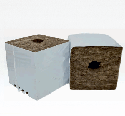 Durable Rockwool 15x15x15cm Growing Block, 38/35mm Dual Hole, Case 40