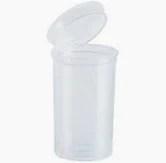 Medical Pop Top 19 Dram Clear Containers - Child-Resistant Packaging, 25 Pack