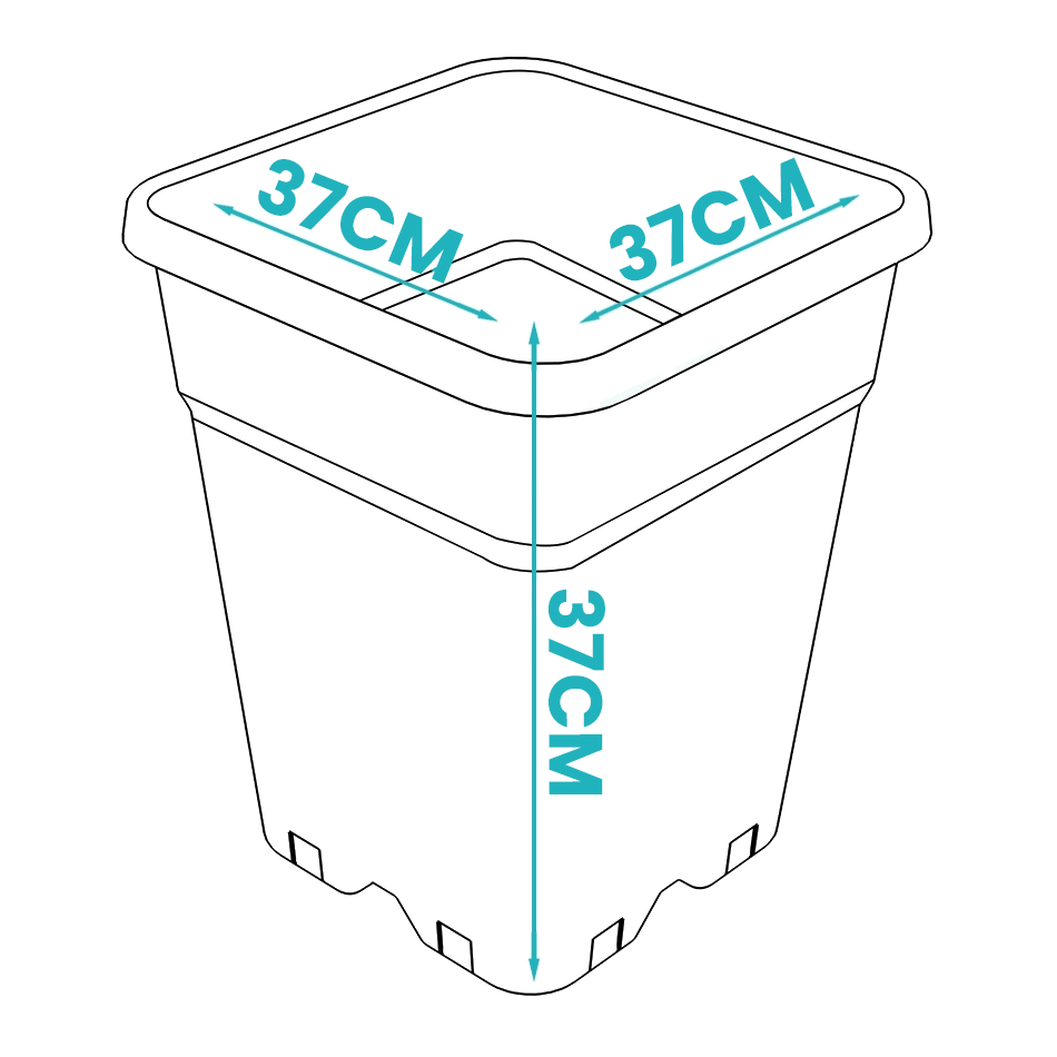 Premium 30L Square Horticulture Grow Pots – 26cm Top – 20 Pack