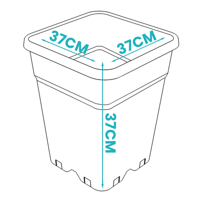 Premium 30L Square Horticulture Grow Pots – 26cm Top – 20 Pack
