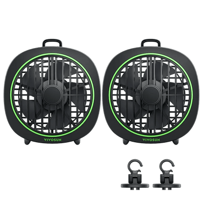 VIVOSUN AeroWave D4 4-inch USB Clip Fan Twin Pack Black for Grow Tents